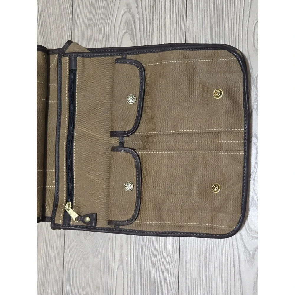 MULHOLLAND Brothers Canvas Leather Crossbody Messenger Bag Business Travel